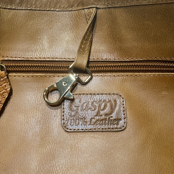 GASPY “Tracy” Large Tan (Burnt Caramel) Snakeskin Embossed Leather - Picture 11 of 16
